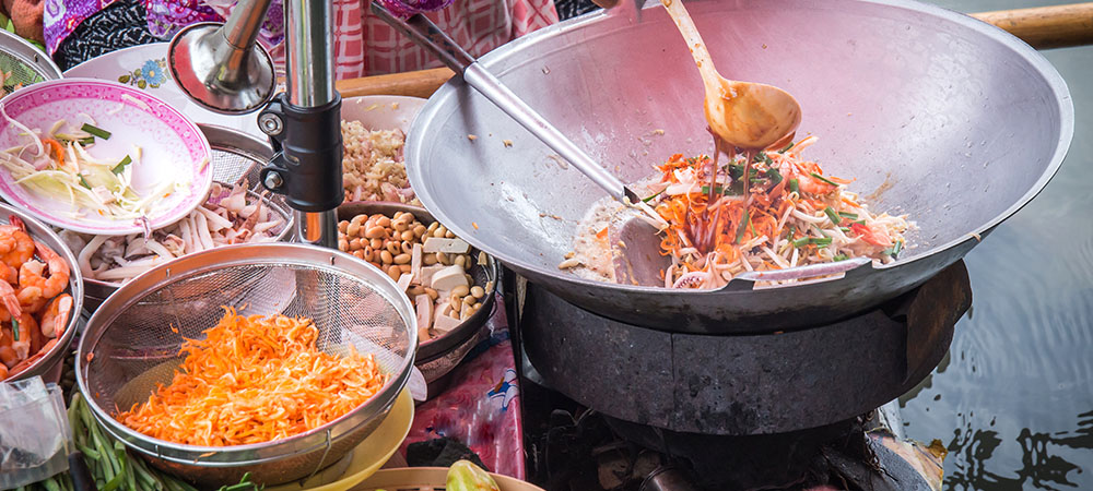 Pad Thai streetfood in Thailand